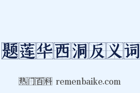 题莲华西洞反义词是什么意思的图片